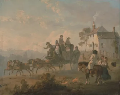 A Stage Coach On A Country Road