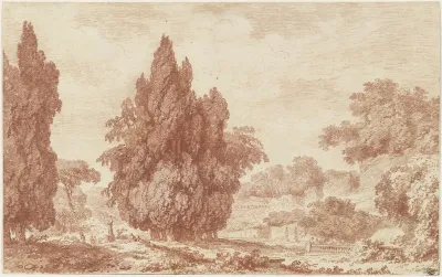 A Stand Of Cypresses In An Italian Park