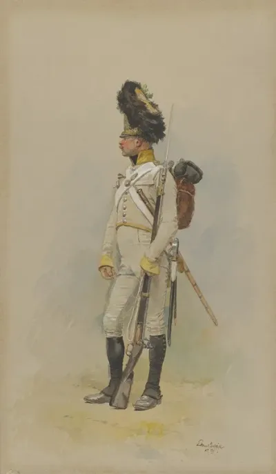A Standing Grenadier Of The Municipal Guard