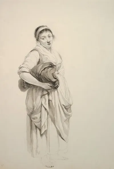 A Standing Young Washerwoman