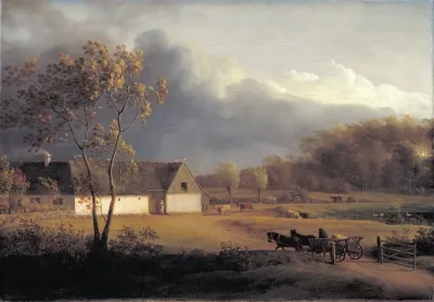 A Storm Brewing Behind A Farmhouse In Zealand
