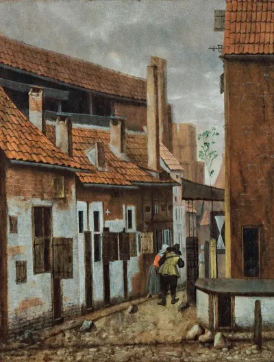 A Street Scene With Figures