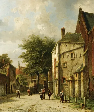 A Streetscene In A Dutch Town