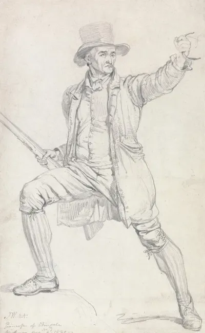 A Study For The Central Character In Wards Painting The Deer Stealer