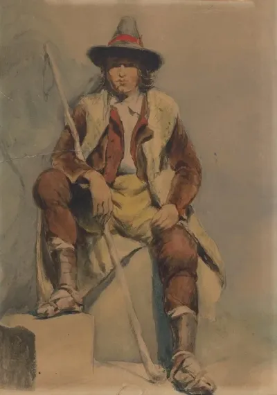 A Study Of A Sitting Man From Albania