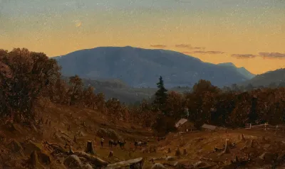 A Study Of Hunter Mountain At Twilight