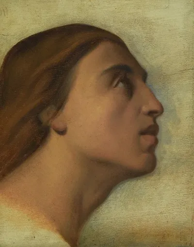 A Study Of The Head Of Saint John The Evangelist In Profile