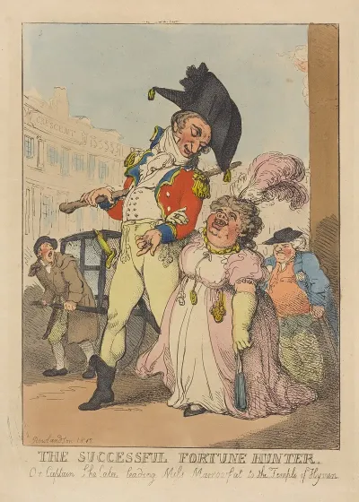 A Successful Fortune Hunter Or Captain Shelalee Leading Miss Marrowfat To The Temple Of Hymen