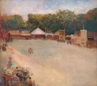 A Summers Evening At The Fun Fair In The Deer Park North Of Copenhagen