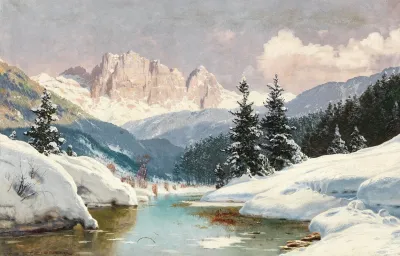A Sunny Winter Day With A View Of The Dolomites