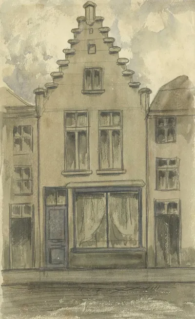 A Tekening Sint Antoniusstraat En B Kastanjes En Kastanjebladeren