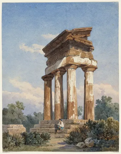 A Temple Ruin In Agrigento