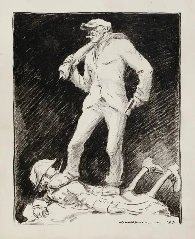 A Thief With A Sack And Gun Stands On Top Of A Fallen Man Identified As Knickerbock