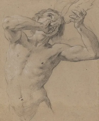 A Triton Blowing A Conch Shell