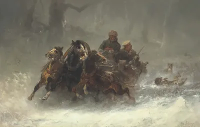 A Troika Pursued By Wolves