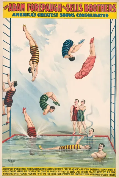 A Troupe Of Pearl Divers From Hawaii Sandwich Islands A Veritable Circus Of The Sea