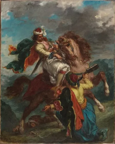 A Turk Surrenders To A Greek Horseman
