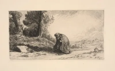 A Vagabond Walking Along A Lane