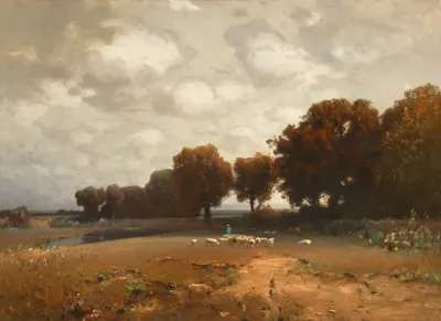 A Vast Landscape With Sheep