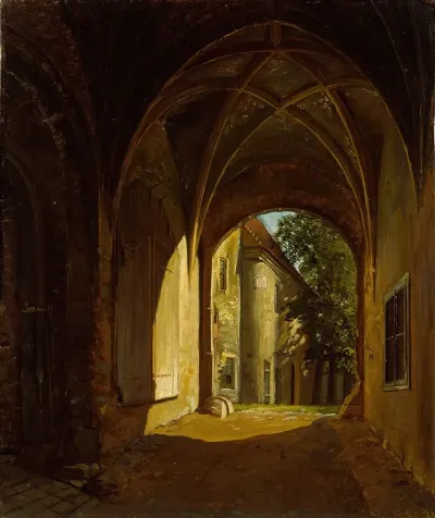 A Vaulted Hall In The Scharfenberg Castle Near Dresden
