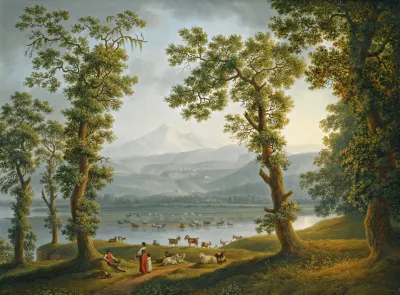 A View Across The Volturno River Towards Alife Piedimonte Matese And The Matese Mountains Rising Beyond