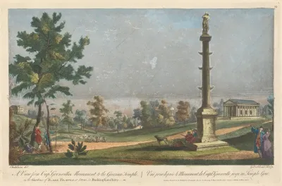 A View From Capt Grenvilles Monument To The Grecian Temple In The Gardens Of Earl Temple At Stow In Buckinghamshire