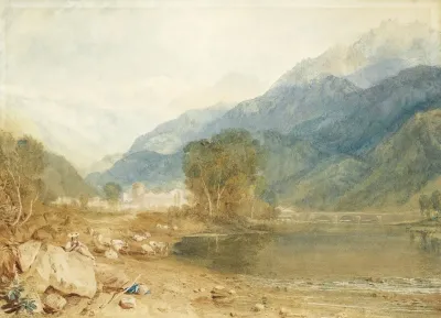 A View From The Castle Of St Michael Bonneville Savoy From The Banks Of The Arve River