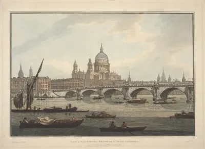 A View Of Blackfriars Bridge And St Pauls Cathedral
