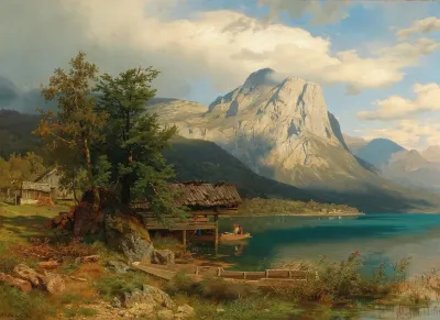 A View Of Lake Grundlsee With Backenstein