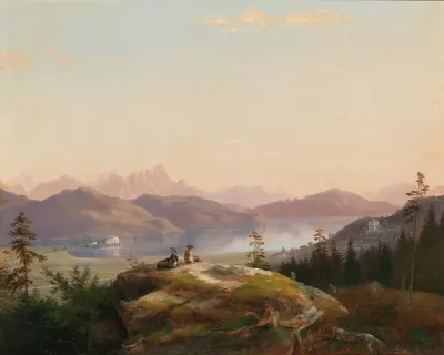 A View Of Lake Worthersee With Maria Loretto And Freyenthurn Castle