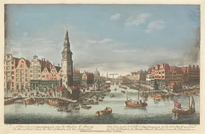 A View Of Part Of Amsterdam From The Harbour Y Shewing The Herring Packers Tower The Sluice Of Haarlem The New Fishmarket