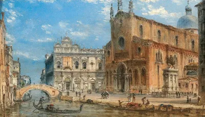 A View Of San Zanipolo With The Colleoni Equestrian