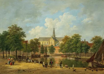 A View Of Sint Bavokerk Church Grote Kerk In Haarlem