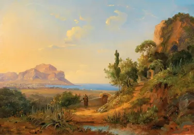 A View Of The Bay Of Palermo With Monte Pellegrino Sicily
