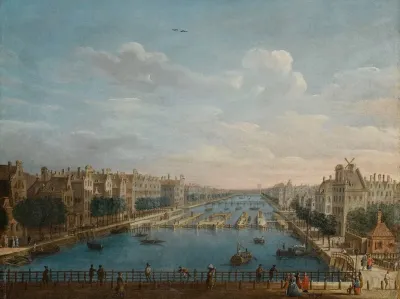 A View Of The Binnen Amstel Looking North