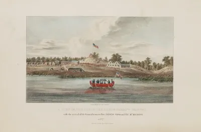 A View Of The Butte Des Morts Treaty Ground With The Arrival Of The Commissioners Gov Lewis Cass And Col Mckenny