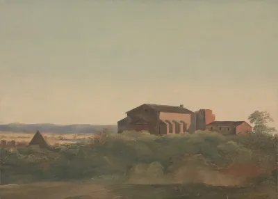 A View Of The Church Of S Sabina And The Pyramid Of Cestius Rome