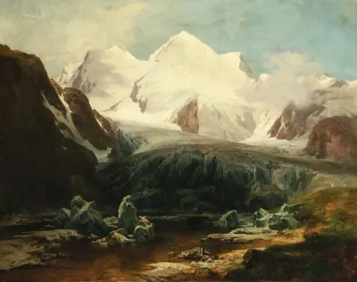 A View Of The Gurgler Eissee In The Otztal Alps Tyrol