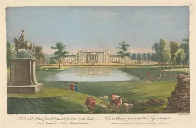 A View Of The House From The Equestrian Statue In The Park Of The Earl Temple At Stow In Buckinghamshire