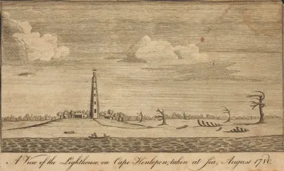 A View Of The Lighthouse On Cape Henlopen Taken At Sea August 1780