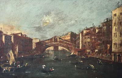 A View Of The Rialto Bridge Venice