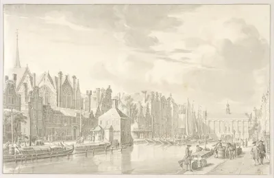 A View Of The Rokin At Amsterdam