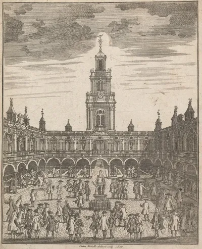 A View Of The Royal Exchange Interior Court