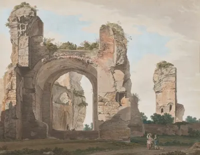 A View Of The Ruins Of The Baths Of Caracalla