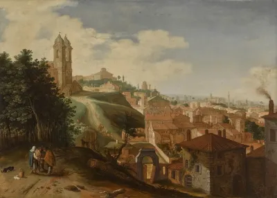 A View Of The Santissima Trinita Dei Monti Rome
