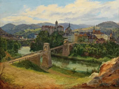 A View Of The Town Of Loket In The Czech Republic Elbogen An Der Eger