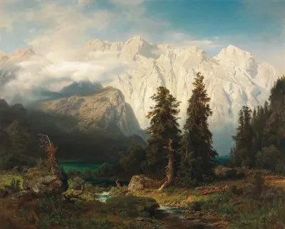 A View Of The Watzmann Mountain And Lake Konigssee