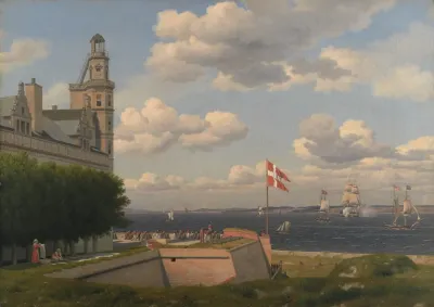 A View Towards The Swedish Coast From The Ramparts Of Kronborg Castle