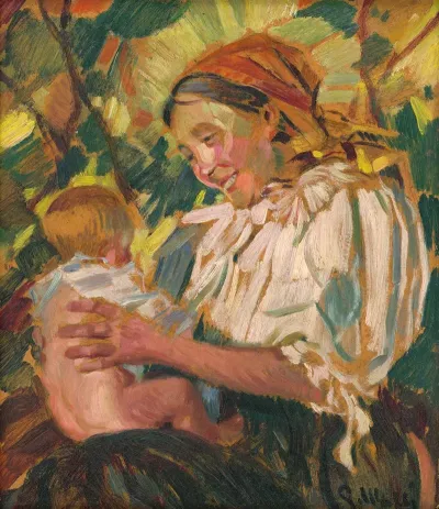 A Village Mother With A Child