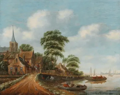 A Village On The Banks Of A River